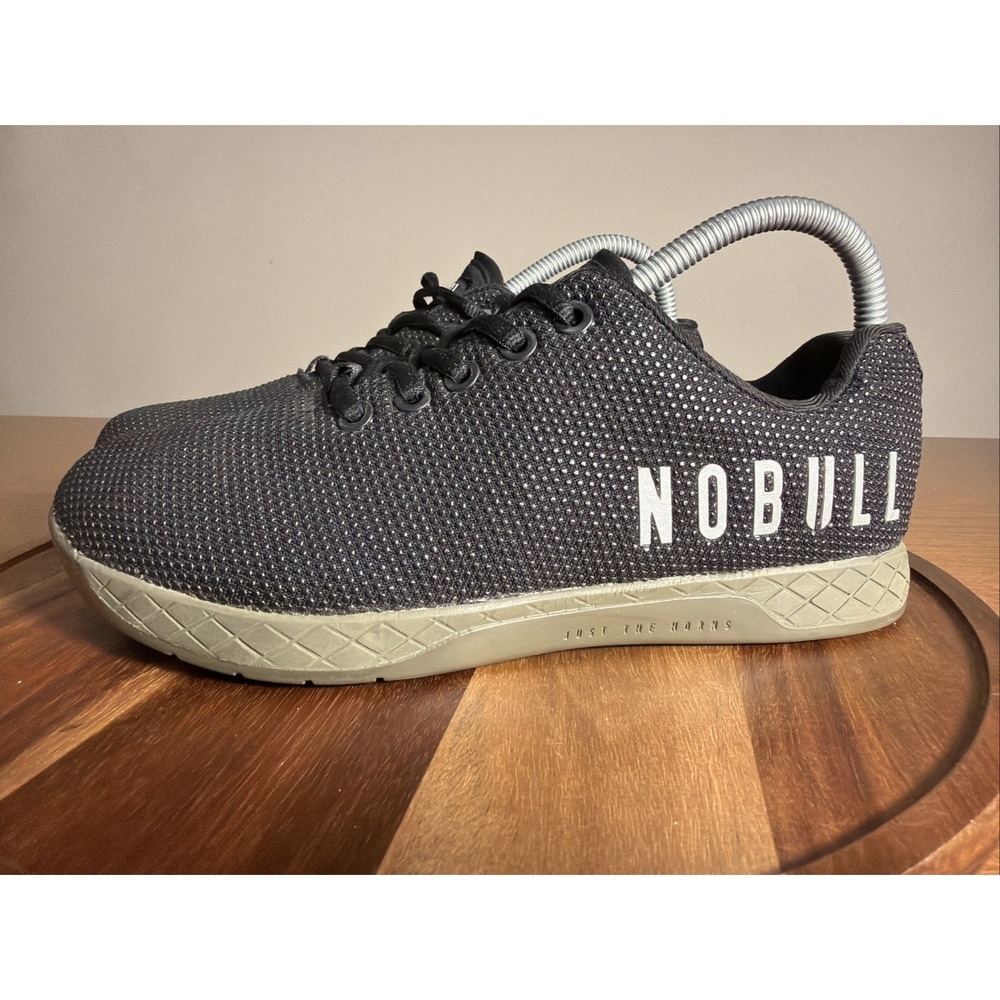 NOBULL Superfabric Trainer Low Shoes Mens 6.5 Womens 8 Black Gray Sneaker
